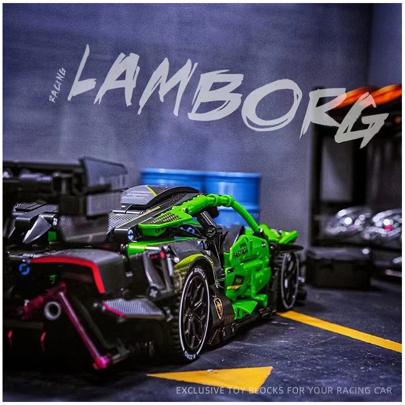 CACO C019 non  XE THỂ THAO LAMBO MÀU XANH LÁ CÂY 1:14 tỷ lệ 1:14 bộ đồ chơi xếp lắp ráp ghép mô hình  Kỹ Thuật Công Nghệ Cao Mô Hình Phương Tiện 1644 khối