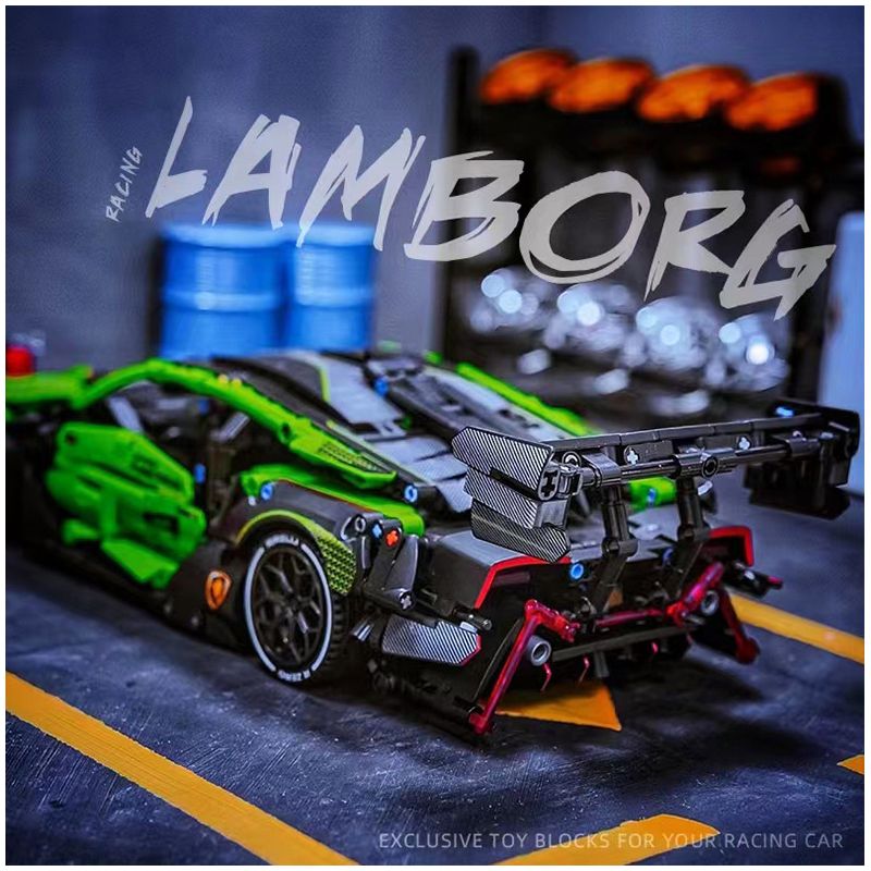 CACO C019 non  XE THỂ THAO LAMBO MÀU XANH LÁ CÂY 1:14 tỷ lệ 1:14 bộ đồ chơi xếp lắp ráp ghép mô hình  Kỹ Thuật Công Nghệ Cao Mô Hình Phương Tiện 1644 khối