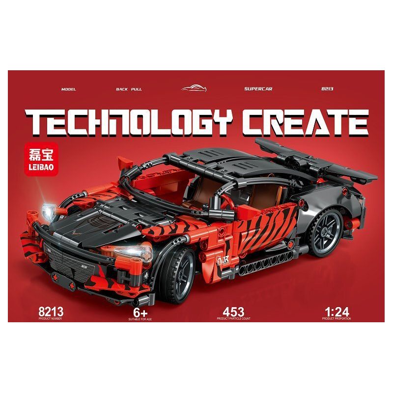 LEIBAO 8213 non  CORVETTE KÉO LẠI XE tỷ lệ 1:24 bộ đồ chơi xếp lắp ráp ghép mô hình  Kỹ Thuật Công Nghệ Cao Mô Hình Phương Tiện 453 khối