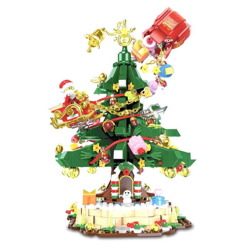 YONG LEXING 88036 non Lego CÂY GIÁNG SINH bộ đồ chơi xếp lắp ráp ghép mô hình Christmas 1124 khối