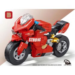 GAOMISI T1027-B 1027-B non  XE GẮN MÁY MÀU ĐỎ bộ đồ chơi xếp lắp ráp ghép mô hình Motorcycle Motorbike Xe Hai Bánh 234 khối