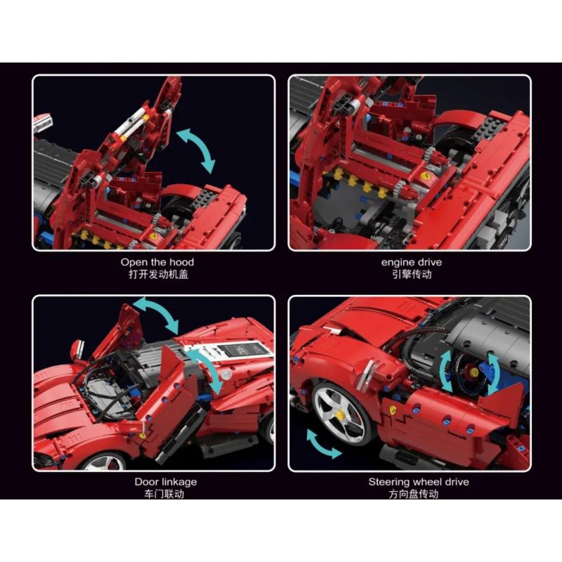 TA GAOLE T5032 5032 non  FERRARI DAYTONA SP3 1:10 tỷ lệ 1:10 bộ đồ chơi xếp lắp ráp ghép mô hình  Kỹ Thuật Công Nghệ Cao Mô Hình Phương Tiện 2438 khối