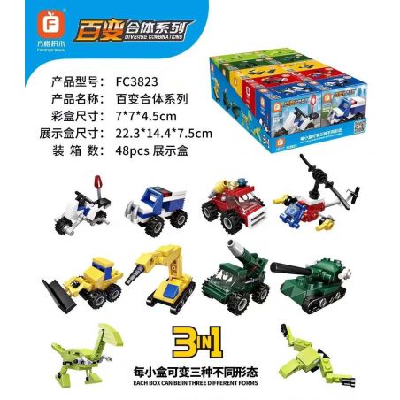 FORANGE FC3823 3823 non  PHÙ HỢP LINH HOẠT bộ đồ chơi xếp lắp ráp ghép mô hình Creator 3 In 1 Sáng Tạo Với 3 Mẫu
