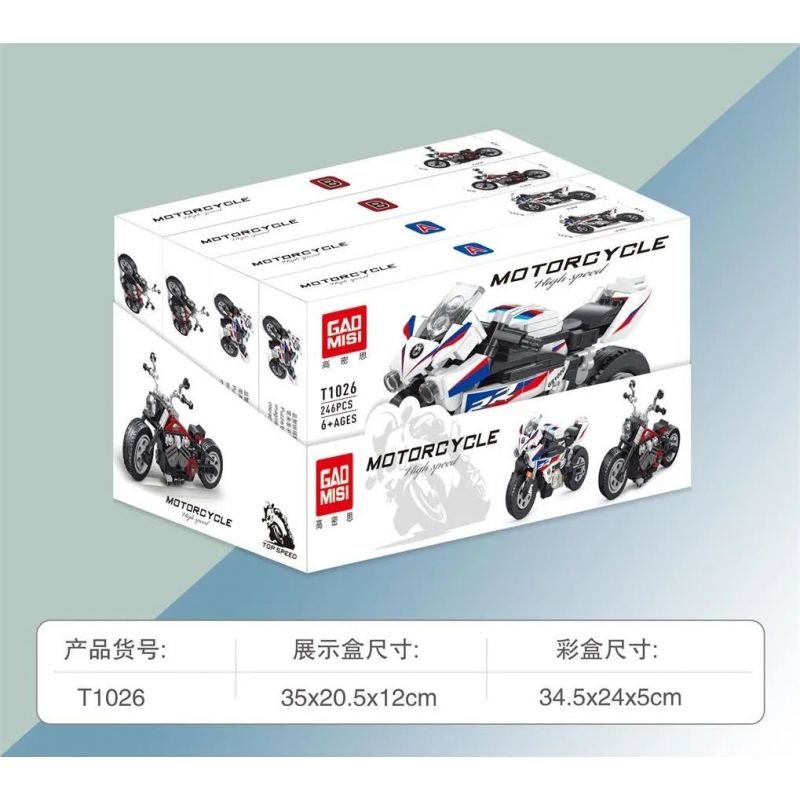 GAOMISI T1026-A 1026-A non  BMW RR bộ đồ chơi xếp lắp ráp ghép mô hình Motorcycle Motorbike Xe Hai Bánh 246 khối