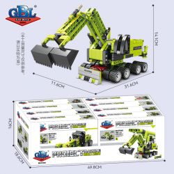 GBL KY1081 1081 non  MÁY XÚC CATERPILLAR 8 TỔ HỢP bộ đồ chơi xếp lắp ráp ghép mô hình  PROJECT MACHINE Kỹ Thuật Công Nghệ Cao Mô Hình Phương Tiện 875 khối