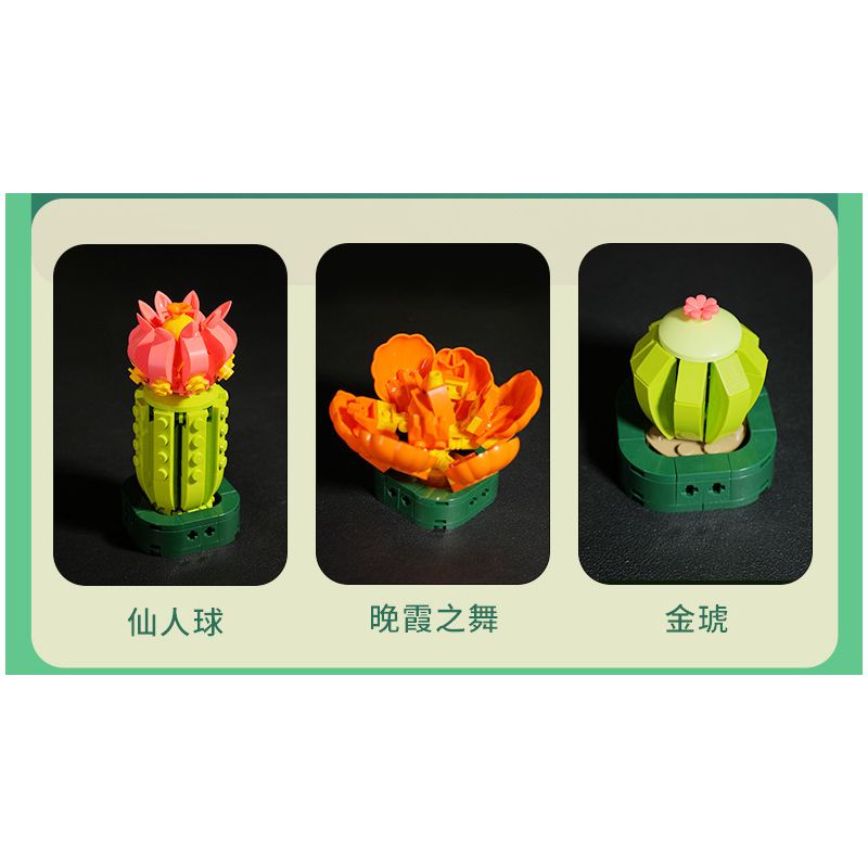 JAKI JK2728 2728 non  CÂY GỖ MỌNG NƯỚC 6 LOẠI VŨ ĐIỆU HOÀNG HÔN ĐÀO TRỨNG XƯƠNG RỒNG HỔ PHÁCH VÀNG MẪU ĐƠN TÍM bộ đồ chơi xếp lắp ráp ghép mô hình Flowers PLANTE Hoa