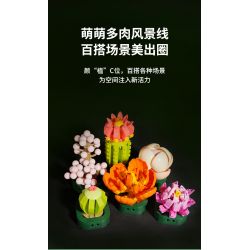 JAKI JK2728 2728 non  CÂY GỖ MỌNG NƯỚC 6 LOẠI VŨ ĐIỆU HOÀNG HÔN ĐÀO TRỨNG XƯƠNG RỒNG HỔ PHÁCH VÀNG MẪU ĐƠN TÍM bộ đồ chơi xếp lắp ráp ghép mô hình Flowers PLANTE Hoa