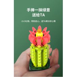 JAKI JK2728 2728 non  CÂY GỖ MỌNG NƯỚC 6 LOẠI VŨ ĐIỆU HOÀNG HÔN ĐÀO TRỨNG XƯƠNG RỒNG HỔ PHÁCH VÀNG MẪU ĐƠN TÍM bộ đồ chơi xếp lắp ráp ghép mô hình Flowers PLANTE Hoa