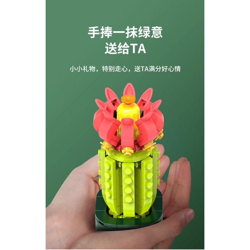 JAKI JK2728 2728 non  CÂY GỖ MỌNG NƯỚC 6 LOẠI VŨ ĐIỆU HOÀNG HÔN ĐÀO TRỨNG XƯƠNG RỒNG HỔ PHÁCH VÀNG MẪU ĐƠN TÍM bộ đồ chơi xếp lắp ráp ghép mô hình Flowers PLANTE Hoa