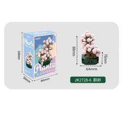 JAKI JK2728 2728 non  CÂY GỖ MỌNG NƯỚC 6 LOẠI VŨ ĐIỆU HOÀNG HÔN ĐÀO TRỨNG XƯƠNG RỒNG HỔ PHÁCH VÀNG MẪU ĐƠN TÍM bộ đồ chơi xếp lắp ráp ghép mô hình Flowers PLANTE Hoa