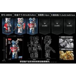 WANGAO 188003 non  GẤU BIẾN HÌNH 400% bộ đồ chơi xếp lắp ráp ghép mô hình BEAR ROBOT 1807 khối