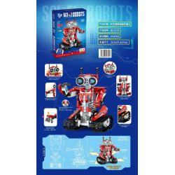 ZHEGAO QL1215 1215 non  ROBOT LẬP TRÌNH ĐIỀU KHIỂN TỪ XA MÀU ĐỎ bộ đồ chơi xếp lắp ráp ghép mô hình SCI-FI ROBOTS 514 khối