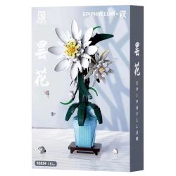 QIZHILE 92034 non  BIỂU MÔ bộ đồ chơi xếp lắp ráp ghép mô hình Flowers EPIPHYLLUM Hoa