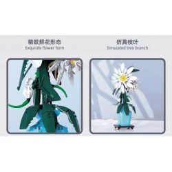 QIZHILE 92034 non  BIỂU MÔ bộ đồ chơi xếp lắp ráp ghép mô hình Flowers EPIPHYLLUM Hoa