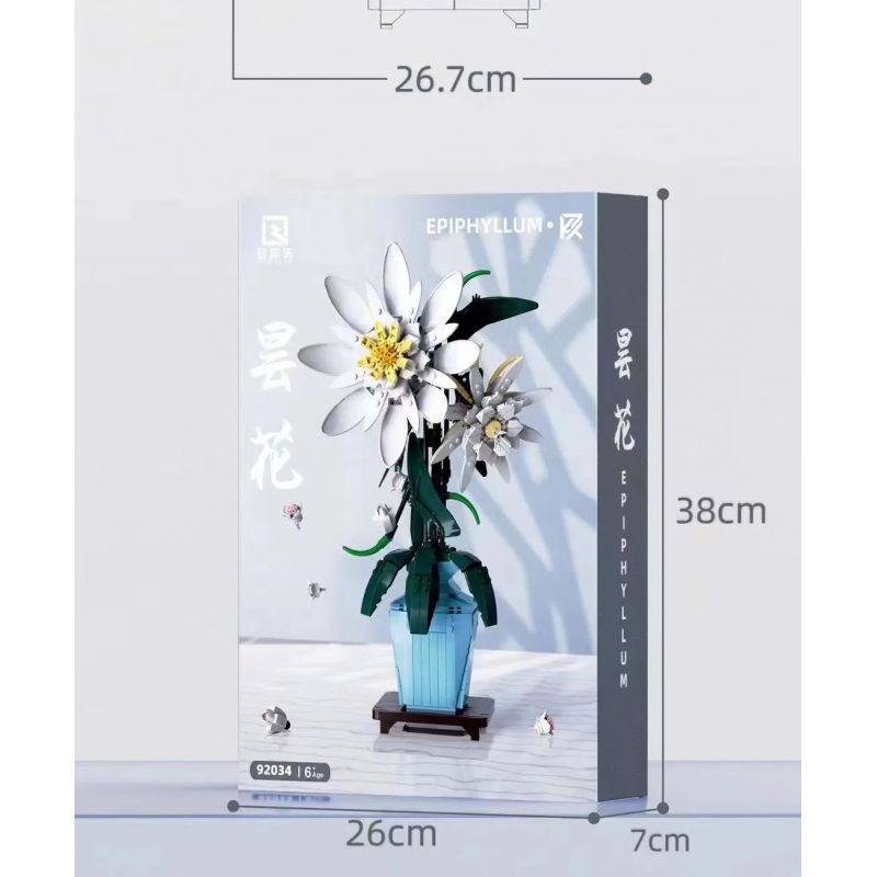 QIZHILE 92034 non  BIỂU MÔ bộ đồ chơi xếp lắp ráp ghép mô hình Flowers EPIPHYLLUM Hoa