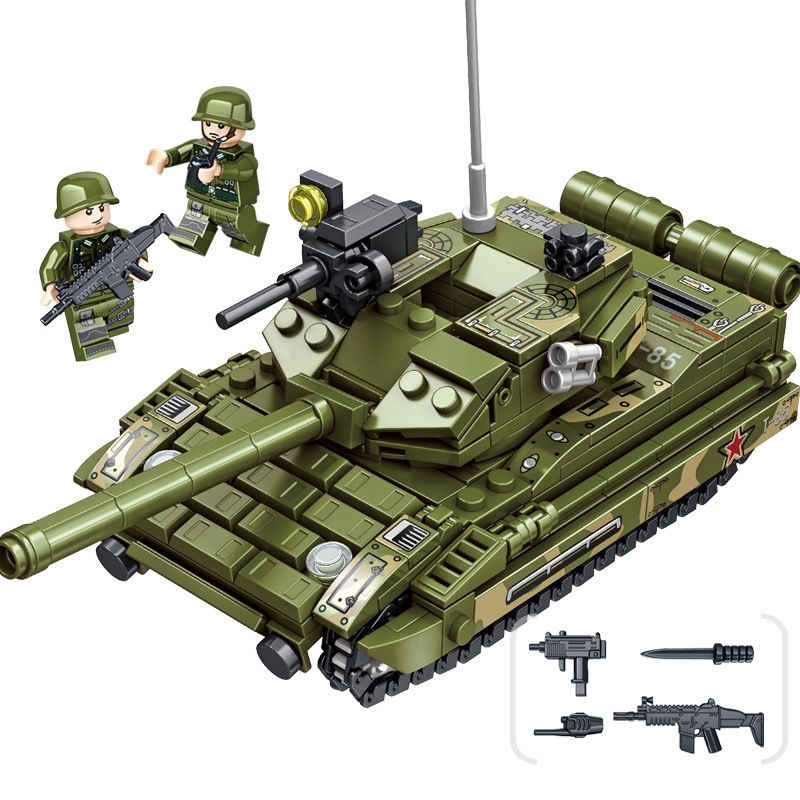 LWCK 90039 non Lego XE TĂNG CHIẾN ĐẤU CHỦ LỰC T-85 bộ đồ chơi xếp lắp ráp ghép mô hình Flourishing Age Strengthen The Army 381 khối