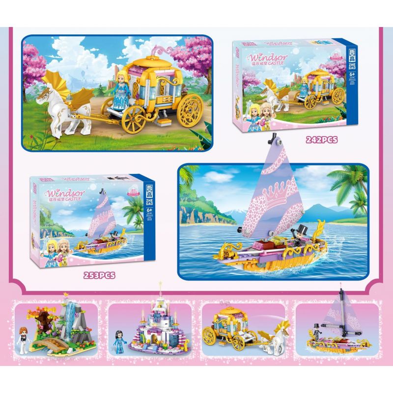 ZHEGAO QL1189 1189 non  LÂU ĐÀI WINDSOR GARDEN WONDERLAND 4 PHONG CÁCH bộ đồ chơi xếp lắp ráp ghép mô hình Girl WINDSOR CASTLE Con Gái 976 khối