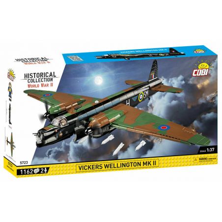 COBI CHARACTER BUILDING 5723 non  MÁY BAY NÉM BOM WELLINGTON tỷ lệ 1:37 bộ đồ chơi xếp lắp ráp ghép mô hình Marvel Super Heroes VICKERS WELLINGTON MK II Siêu Anh Hùng Marvel 1162 khối