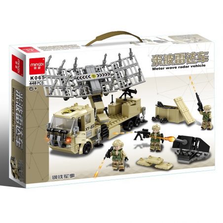 MINGDI K065 non  XE RADAR SÓNG MÉT bộ đồ chơi xếp lắp ráp ghép mô hình METER WAVE RADAR VEHICLE 448 khối