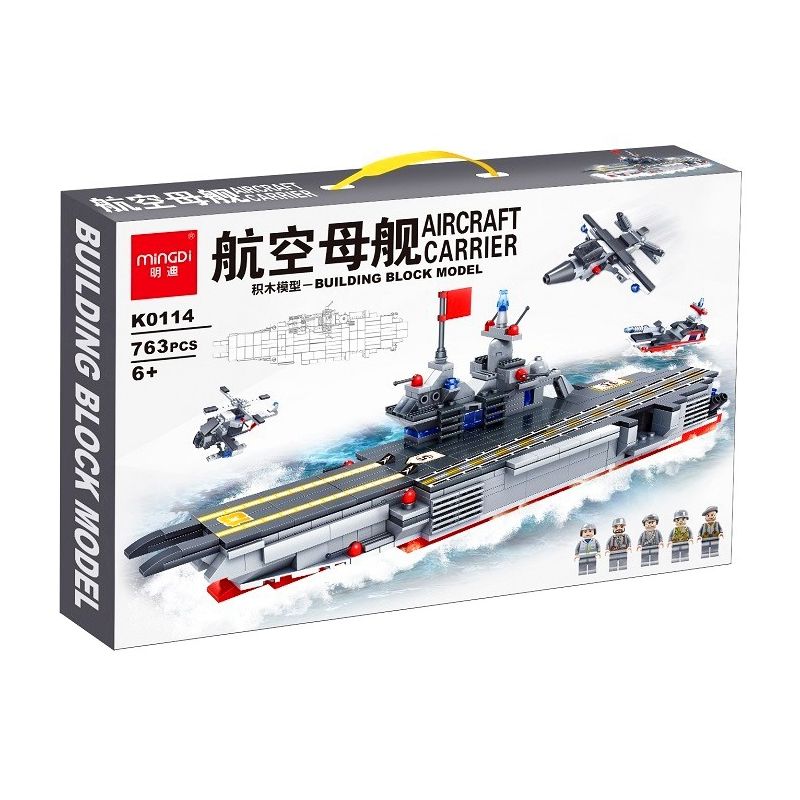 MINGDI K0114 0114 K0366 0366 non Lego MÔ HÌNH TÀU SÂN BAY bộ đồ chơi xếp lắp ráp ghép mô hình Military Army AIRCRAFT CARRIER Quân Sự Bộ Đội 763 khối