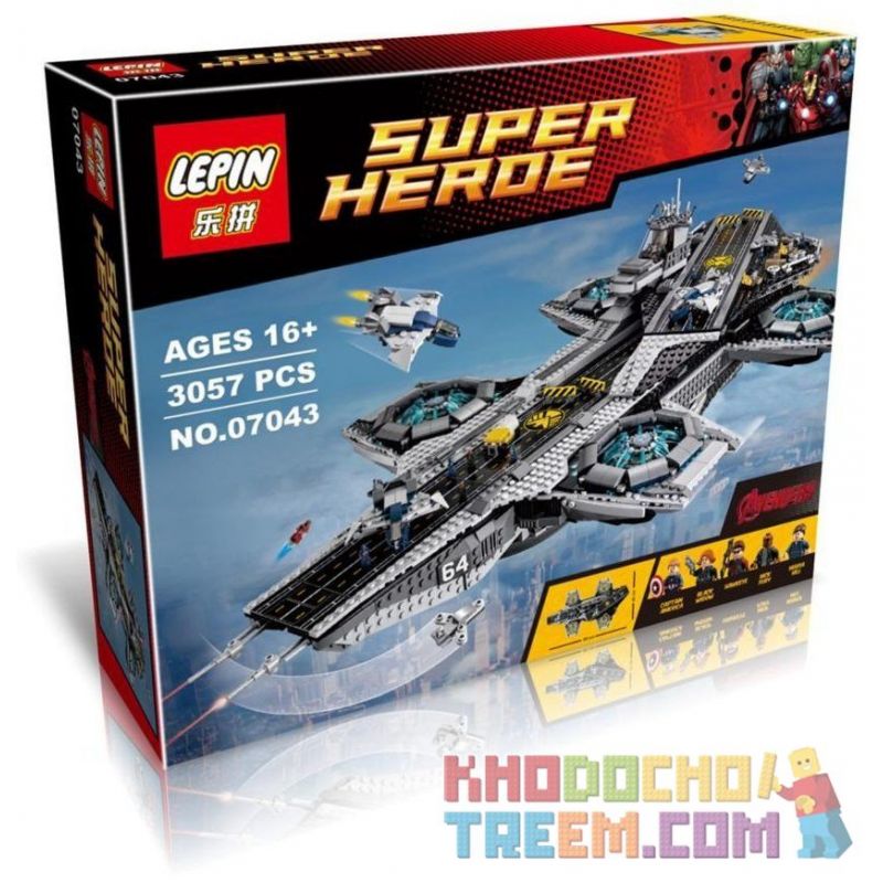 NOT Lego Marvel Super Heroes 76042 The Shield Helicarrier Aegis  BLANK 64054 68000 80033 96070 Decool 7100 Jisi KING 87025 LELE 34000 LEPIN 07043 LION 180081 SHENG YUAN SY 1189 SY911 Xếp hình Tàu Bay Khổng Lồ Của 2996 khối