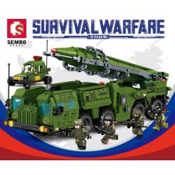 SEMBO 207203 non  TÊN LỬA SCUD bộ đồ chơi xếp lắp ráp ghép mô hình Military Army SURVIVAL WARFARE Quân Sự Bộ Đội 989 khối