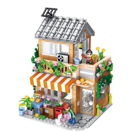 FORANGE FC8504 8504 non  NHÀ NGHỈ CHỈ PHỤC VỤ BỮA SÁNG bộ đồ chơi xếp lắp ráp ghép mô hình DREAM COTTAGE 730 khối