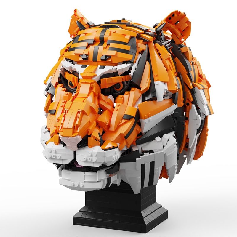 QIZHILE E03000 03000 103000 non Lego ĐẦU HỔ bộ đồ chơi xếp lắp ráp ghép mô hình Creator Expert TIGER HEAD Chuyên Gia Sáng Tạo