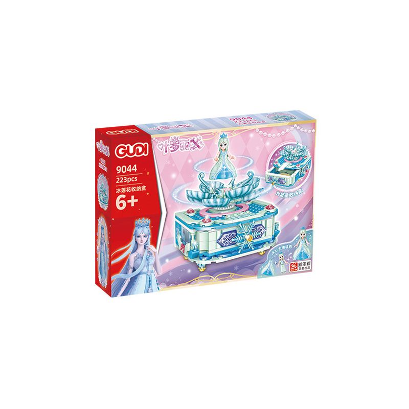 GUDI 9044 non  HỘP ĐỰNG SEN ĐÁ bộ đồ chơi xếp lắp ráp ghép mô hình Yeloli 223 khối