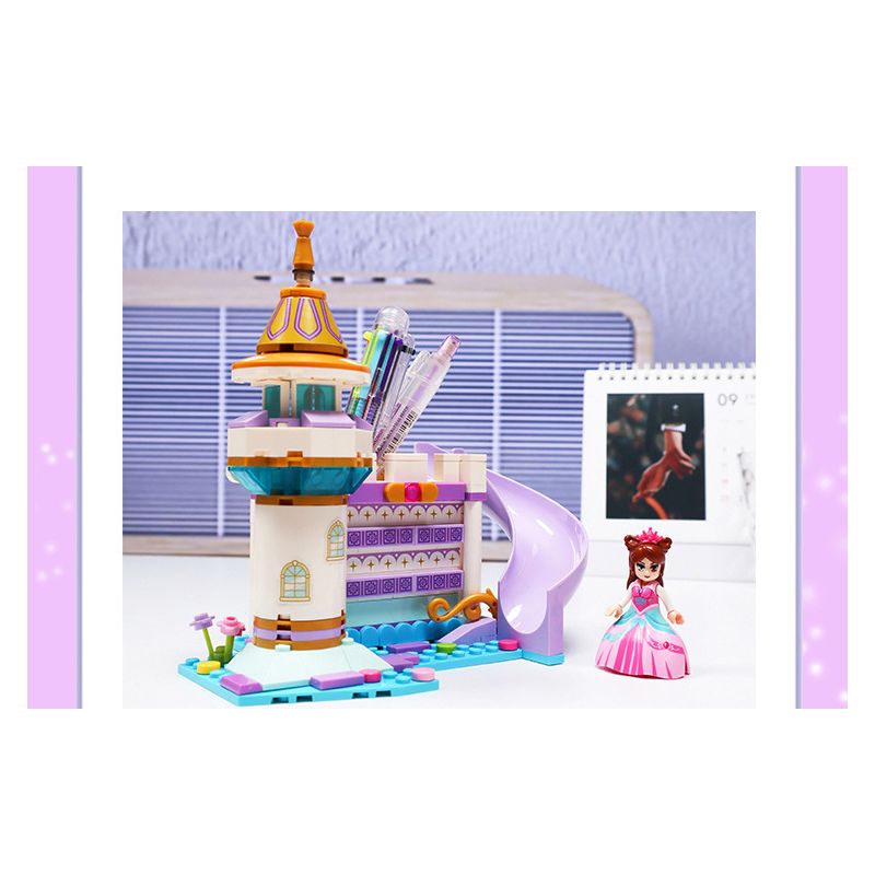 GUDI 9043 non  HỘP ĐỰNG BÚT THÀNH PHỐ MỘNG MƠ bộ đồ chơi xếp lắp ráp ghép mô hình Yeloli 191 khối