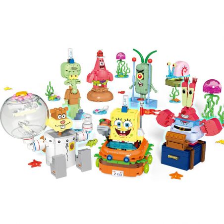 SEMBO 612211 612204 612205 612206 612207 612208 612209 non  SPONGEBOB SQUAREPANTS SẢN PHẨM ĐƯỢC CẤP PHÉP CHÂN DUNG GIA ĐÌNH bộ đồ chơi xếp lắp ráp ghép mô hình Movie & Game Phim Và Trò Chơi 1134 khối