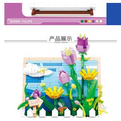 ZHEGAO DZ1015 1015 non  HOA TULIP bộ đồ chơi xếp lắp ráp ghép mô hình Art PAINTING BIONICTULIPS 542 khối