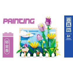ZHEGAO DZ1015 1015 non  HOA TULIP bộ đồ chơi xếp lắp ráp ghép mô hình Art PAINTING BIONICTULIPS 542 khối