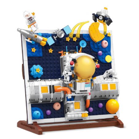 ZHEGAO DZ1014 1014 non  THÁM HIỂM KHÔNG GIAN bộ đồ chơi xếp lắp ráp ghép mô hình Space Exploration PAINTING SPACE EXPLORATION 542 khối