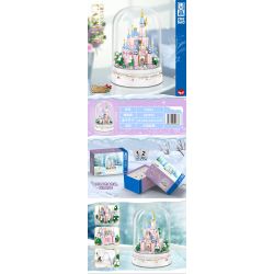 ZHEGAO 01043 non  LÂU ĐÀI PHA LÊ bộ đồ chơi xếp lắp ráp ghép mô hình CRYSTAL CASTLE 683 khối