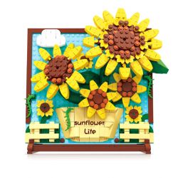 ZHEGAO DZ1013 1013 non  HƯỚNG DƯƠNG MAY MẮN bộ đồ chơi xếp lắp ráp ghép mô hình Art PAINTING SUNFLOWER LIFE 580 khối