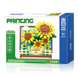 ZHEGAO DZ1013 1013 non  HƯỚNG DƯƠNG MAY MẮN bộ đồ chơi xếp lắp ráp ghép mô hình Art PAINTING SUNFLOWER LIFE 580 khối