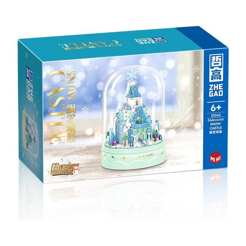 ZHEGAO 01042 non Lego LÂU ĐÀI TUYẾT bộ đồ chơi xếp lắp ráp ghép mô hình SNOW CASTLE 546 khối