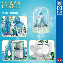 ZHEGAO 01042 non  LÂU ĐÀI TUYẾT bộ đồ chơi xếp lắp ráp ghép mô hình SNOW CASTLE 546 khối