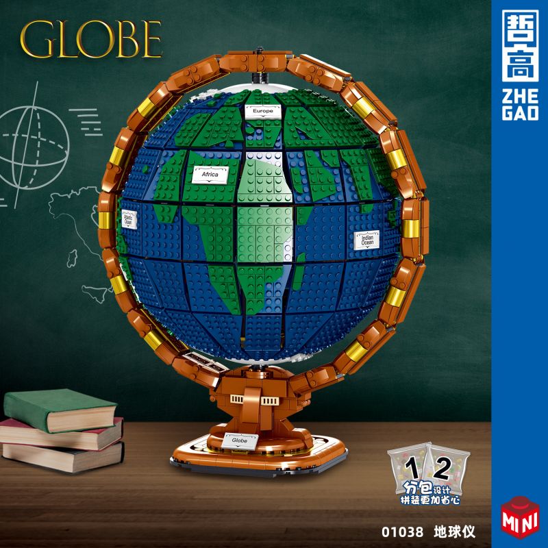 ZHEGAO 01038 non  KHỐI CẦU bộ đồ chơi xếp lắp ráp ghép mô hình Creator Expert GLOBE Chuyên Gia Sáng Tạo 2514 khối