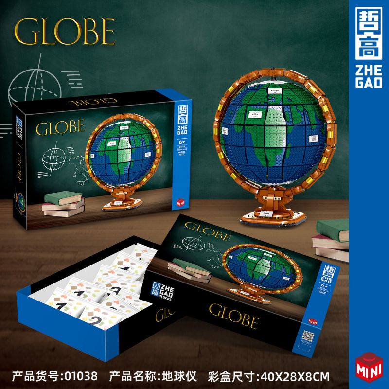 ZHEGAO 01038 non  KHỐI CẦU bộ đồ chơi xếp lắp ráp ghép mô hình Creator Expert GLOBE Chuyên Gia Sáng Tạo 2514 khối