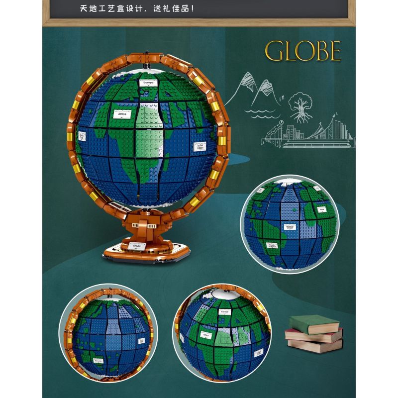 ZHEGAO 01038 non  KHỐI CẦU bộ đồ chơi xếp lắp ráp ghép mô hình Creator Expert GLOBE Chuyên Gia Sáng Tạo 2514 khối
