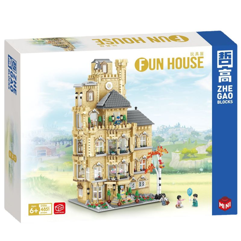 ZHEGAO 01006 non Lego PHÒNG ĐỒ CHƠI bộ đồ chơi xếp lắp ráp ghép mô hình Creator Expert FUN HOUSE Chuyên Gia Sáng Tạo 4851 khối