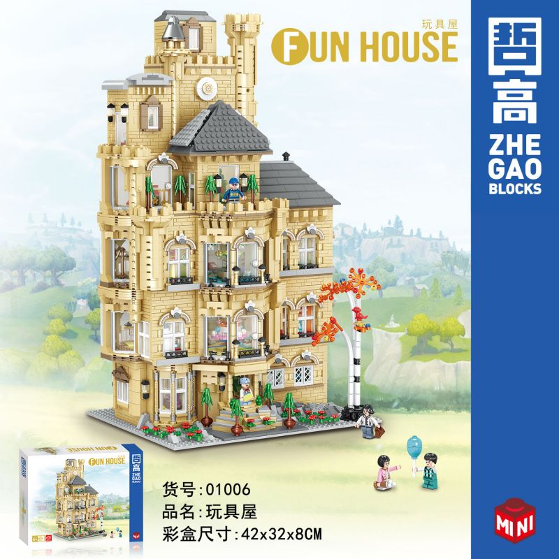 ZHEGAO 01006 non  PHÒNG ĐỒ CHƠI bộ đồ chơi xếp lắp ráp ghép mô hình Creator Expert FUN HOUSE Chuyên Gia Sáng Tạo 4851 khối