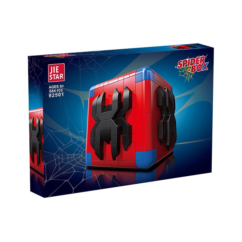 JIESTAR 92501 non  HỘP NGƯỜI NHỆN bộ đồ chơi xếp lắp ráp ghép mô hình Marvel Super Heroes SUPER BOX Siêu Anh Hùng Marvel 684 khối