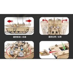 PanlosBrick 676006 Panlos Brick 676006 non  XE TĂNG M1A2 bộ đồ chơi xếp lắp ráp ghép mô hình Military Army M1A2 ABRAMS MAIN BATTLE TANK Quân Sự Bộ Đội 1096 khối