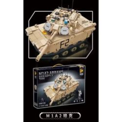 PanlosBrick 676006 Panlos Brick 676006 non  XE TĂNG M1A2 bộ đồ chơi xếp lắp ráp ghép mô hình Military Army M1A2 ABRAMS MAIN BATTLE TANK Quân Sự Bộ Đội 1096 khối