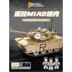 PanlosBrick 676006 Panlos Brick 676006 non  XE TĂNG M1A2 bộ đồ chơi xếp lắp ráp ghép mô hình Military Army M1A2 ABRAMS MAIN BATTLE TANK Quân Sự Bộ Đội 1096 khối