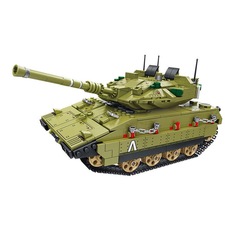 PanlosBrick 676004 Panlos Brick 676004 non Lego XE TĂNG MERKAVA MK4 bộ đồ chơi xếp lắp ráp ghép mô hình Military Army MERKAVA MAIN BATTLE TANK Quân Sự Bộ Đội 1109 khối