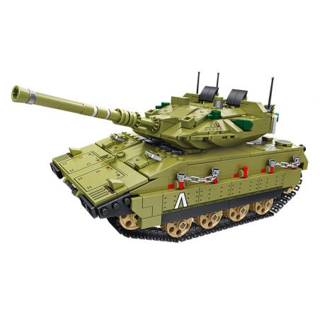 PanlosBrick 676004 Panlos Brick 676004 non  XE TĂNG MERKAVA MK4 bộ đồ chơi xếp lắp ráp ghép mô hình Military Army MERKAVA MAIN BATTLE TANK Quân Sự Bộ Đội 1109 khối